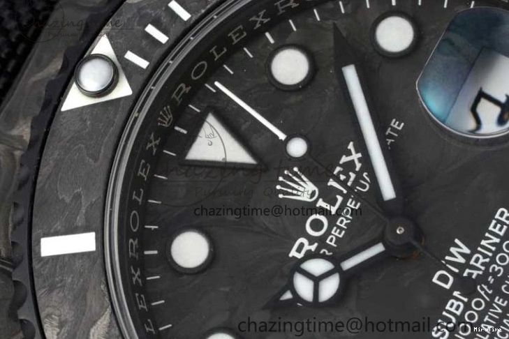 MiroTime 0210 AllSeason Submariner DIW Carbon VSF 1:1 Best Edition Black White Dial on Black Nylon Strap VS 2165